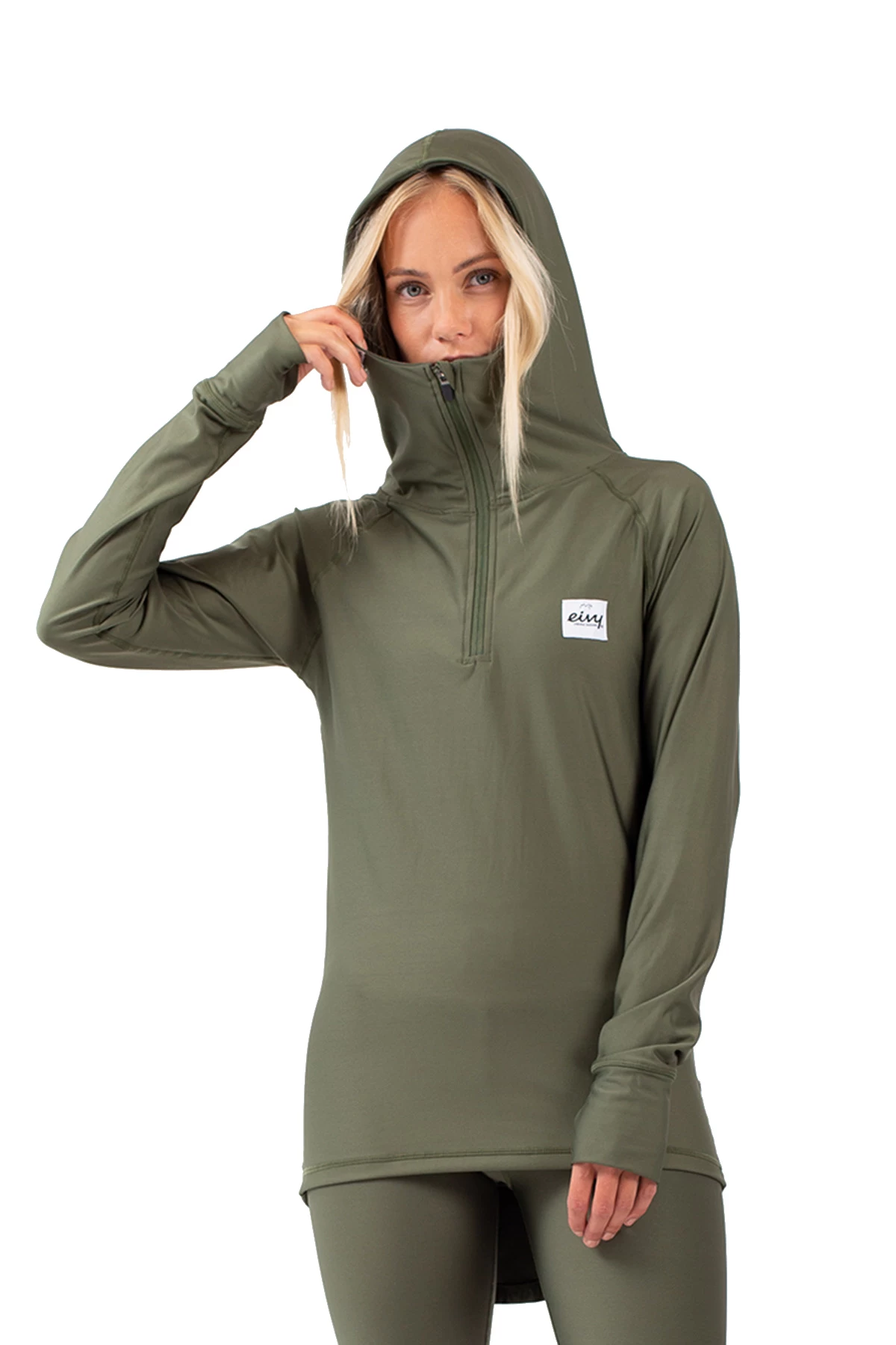 Eivy Icecold Zip Hood Top Base Layer Forest Green 1 Eivy Icecold Zip Hood Top Base Layer Forest Green